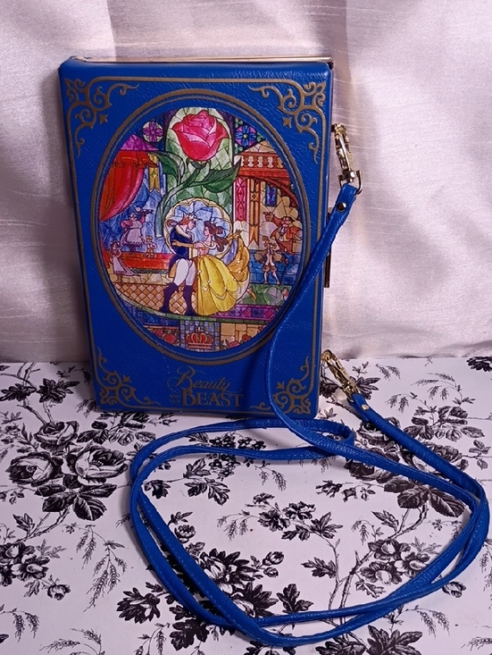 Disney Handbags - Disney Blue Beauty and the Beast Stained-Glass Crossbody Bag